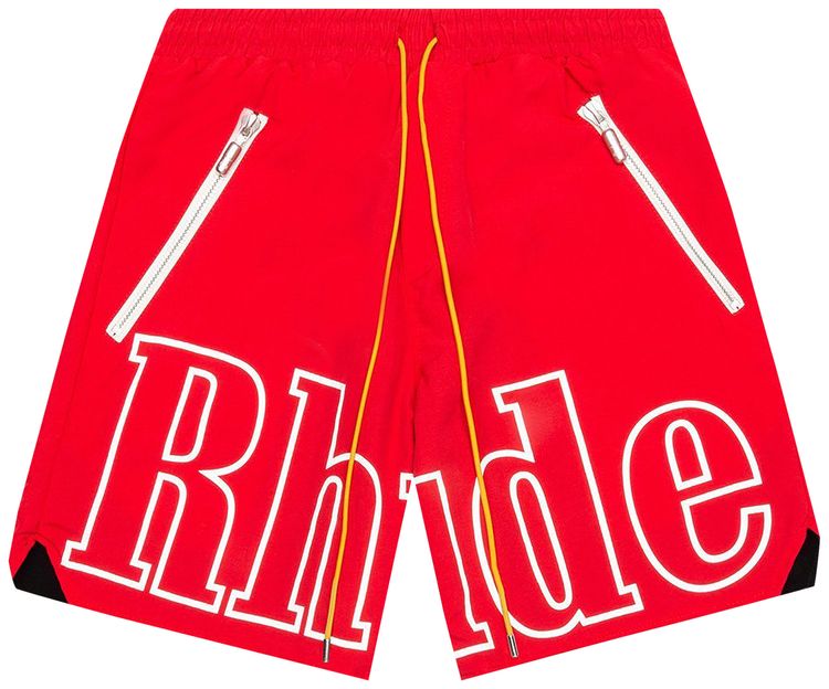 Rhude Logo Shorts Red