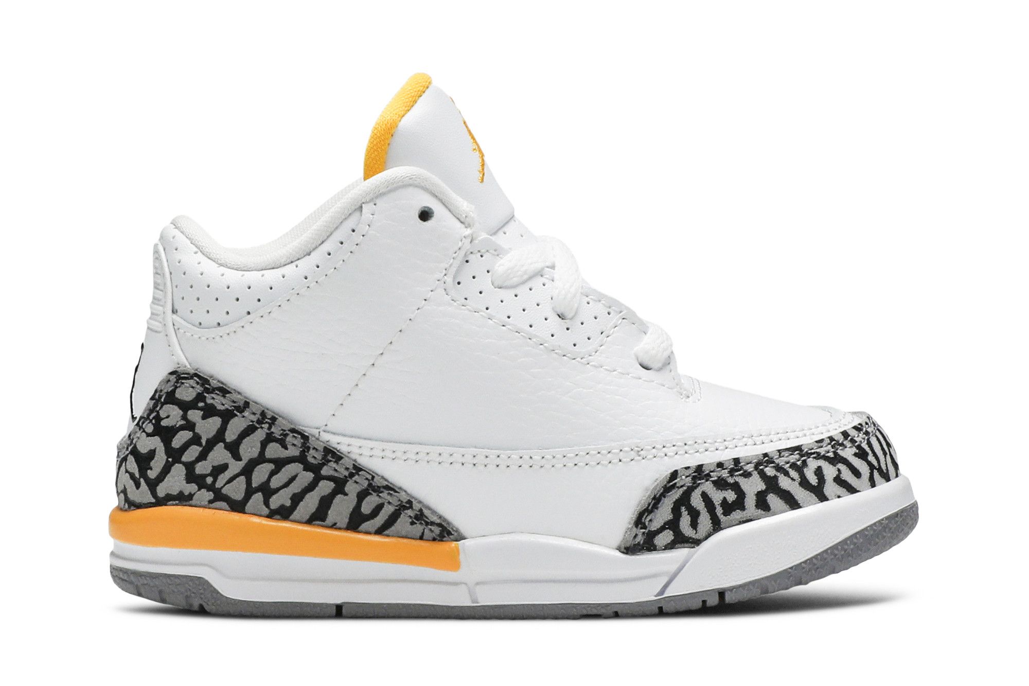 Jordan 3 white black discount laser orange