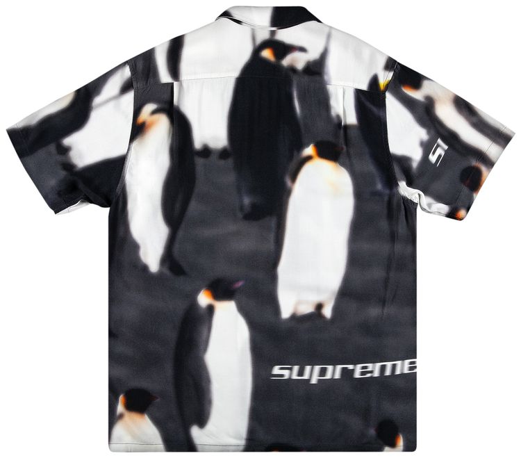 Supreme Penguins Rayon Short Sleeve Shirt Black