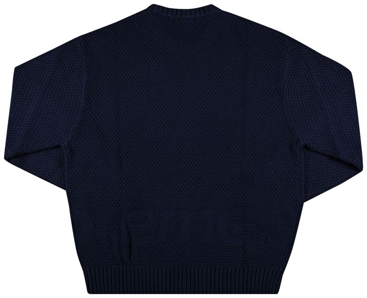 Supreme Textured Small Box Sweater Navy