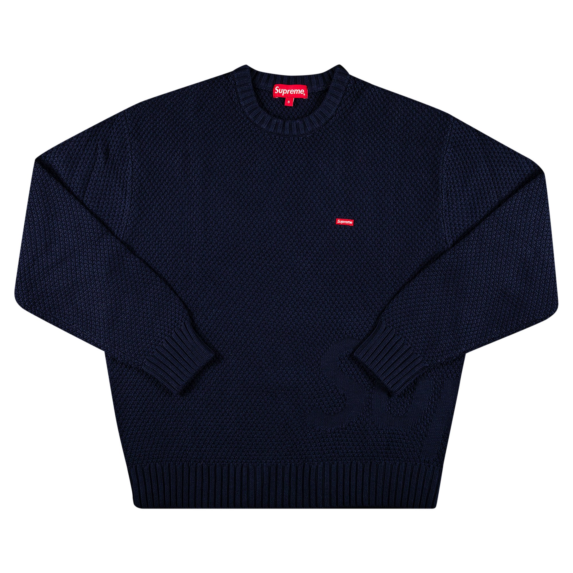 Buy Supreme Textured Small Box Sweater 'Navy' - FW20SK17 NAVY | GOAT