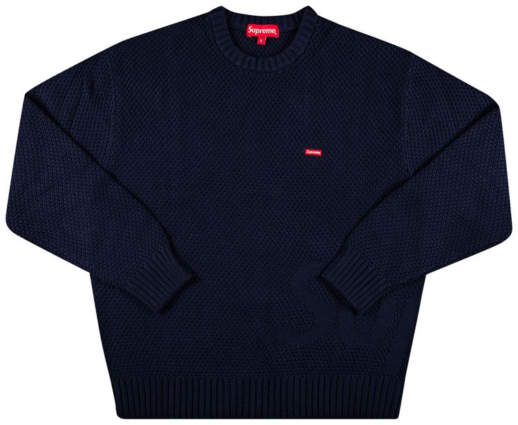Supreme Textured Small Box Sweater Navy