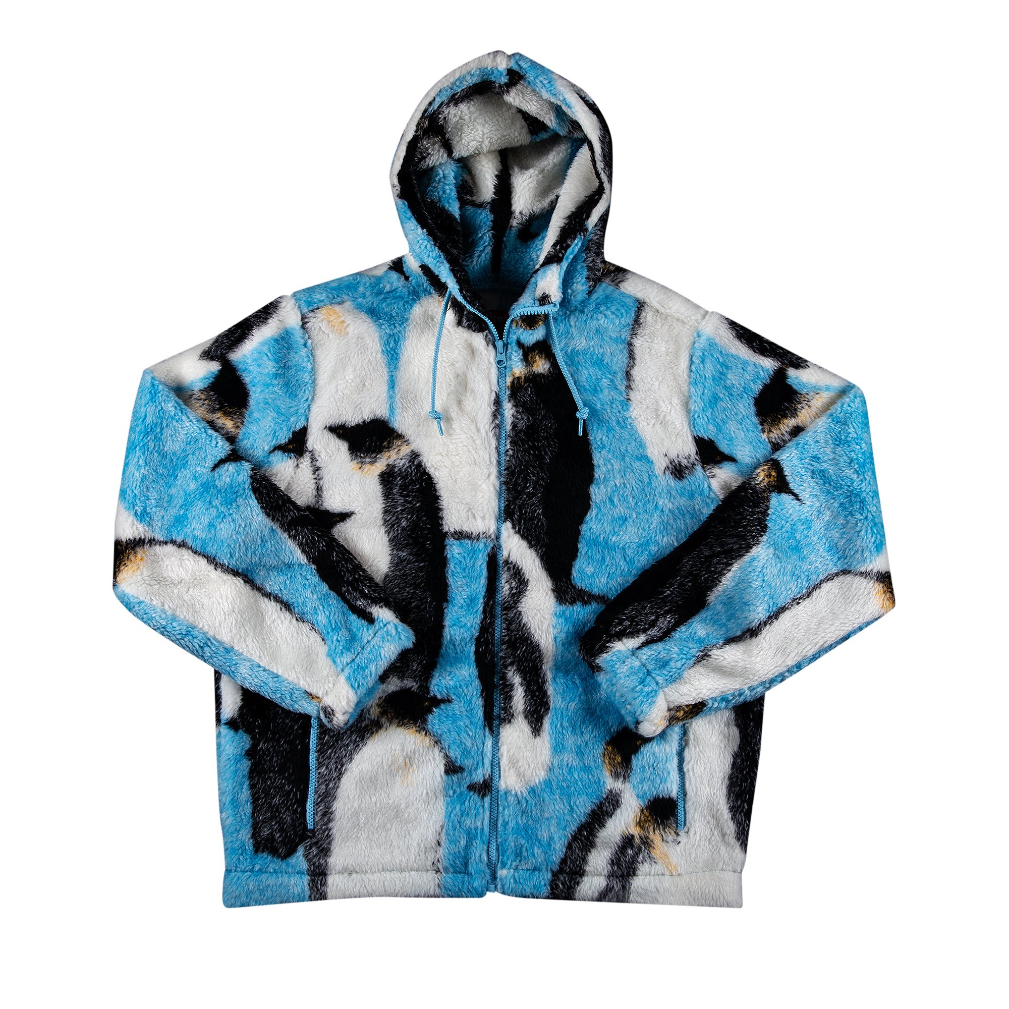 Buy Supreme Penguins Hooded Fleece Jacket 'Blue' - FW20J73 BLUE | GOAT