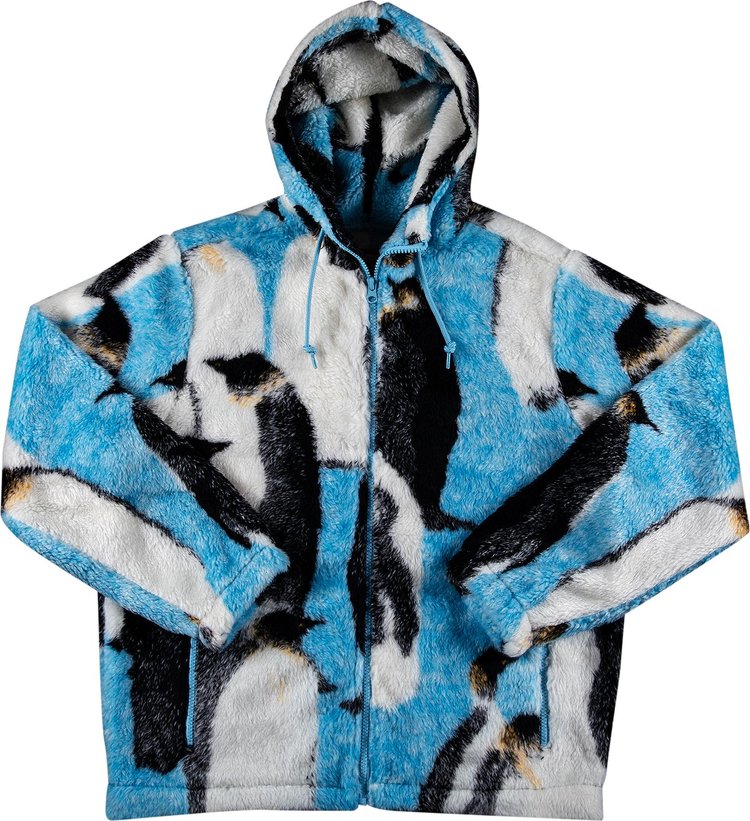Supreme Penguins Hooded Fleece Jacket 'Blue'
