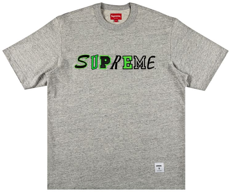 Supreme Collage Logo Short Sleeve Top Heather Grey