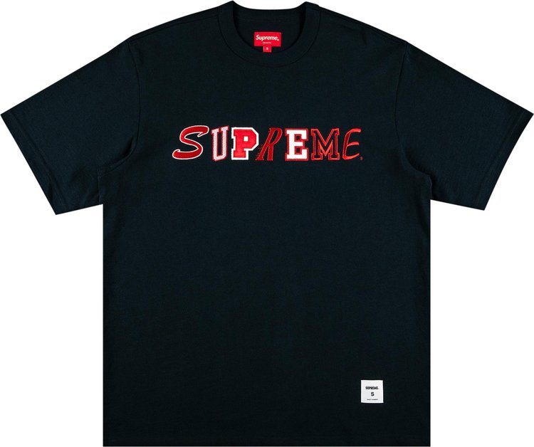 Buy Supreme Collage Logo Short-Sleeve Top 'Navy' - FW20KN76 NAVY | GOAT