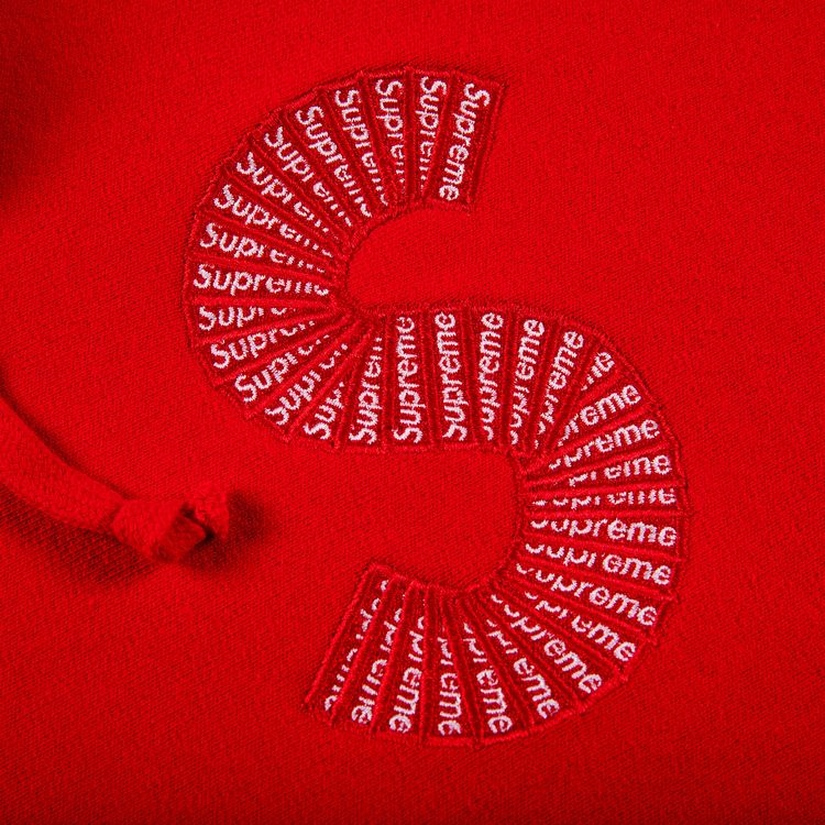 Supreme S Logo Hooded Sweatshirt Red
