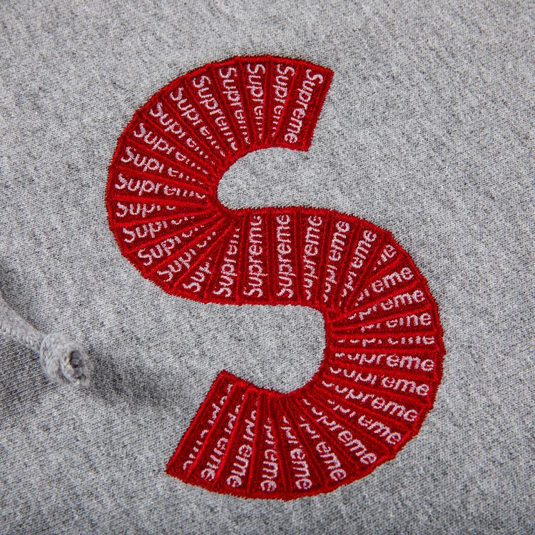 Supreme S Logo Hooded Sweatshirt Heather Grey