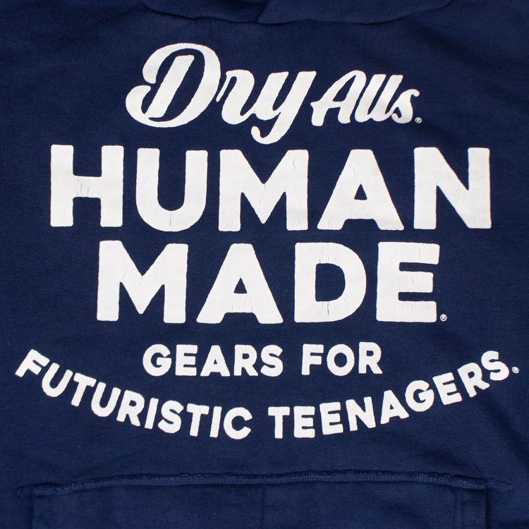 Human Made Logo Hooded Sweatshirt Navy Blue