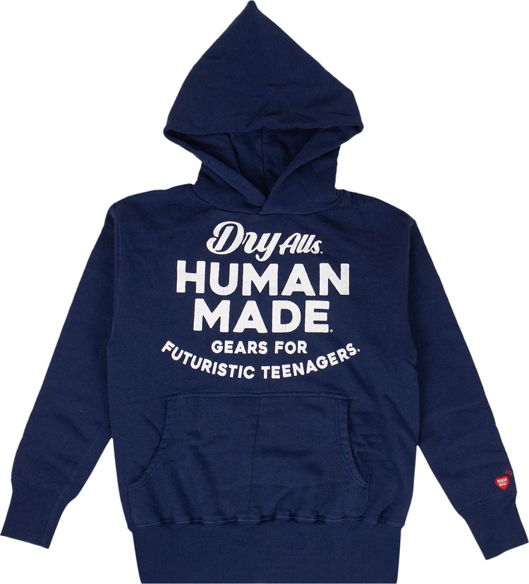 Human Made Logo Hooded Sweatshirt 'Navy Blue'