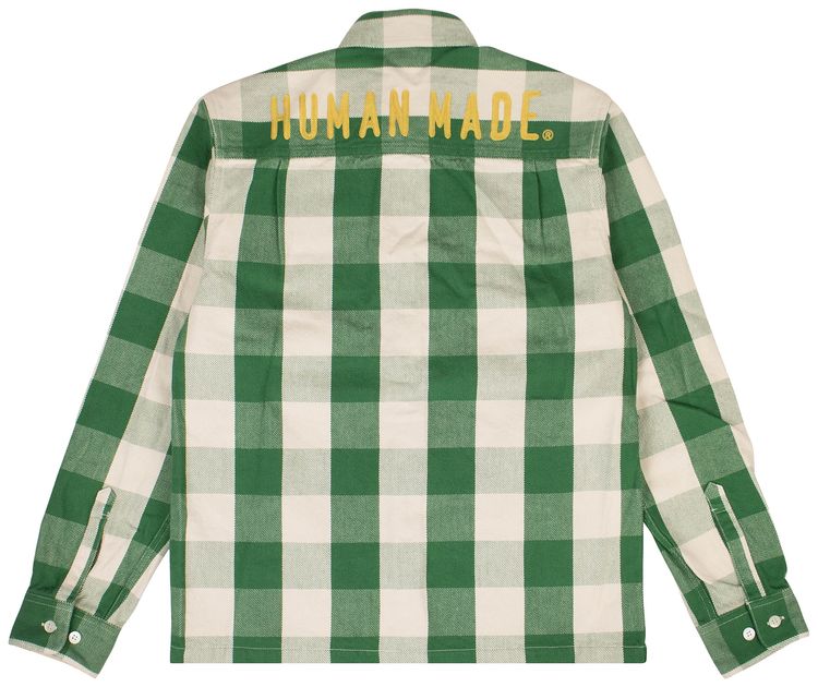 Human Made Flannel Checkered Button Down Shirt Green