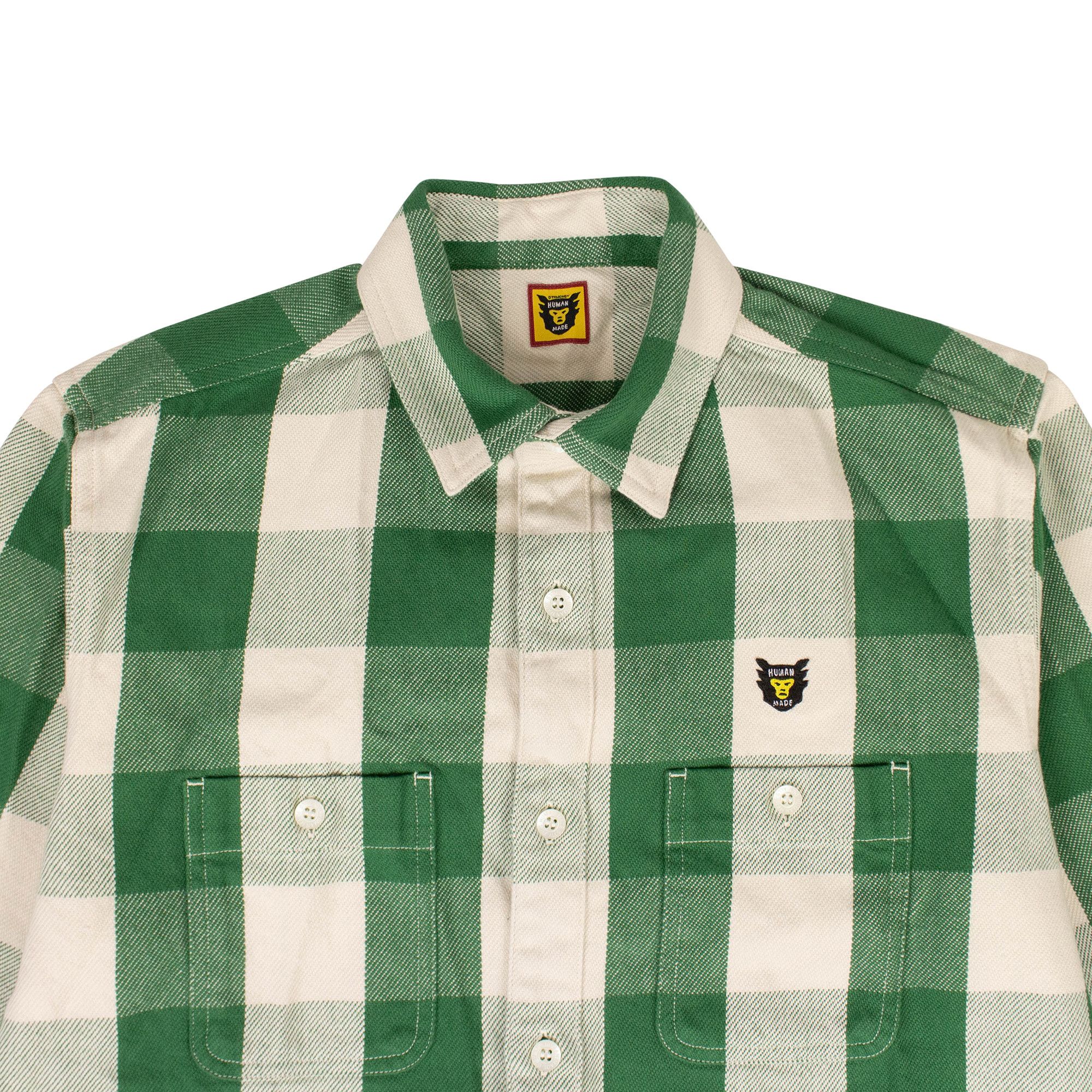 Buy Human Made Flannel Checkered Button Down Shirt 'Green Buy Human Made Flannel Checkered Button Down Shirt 'Green