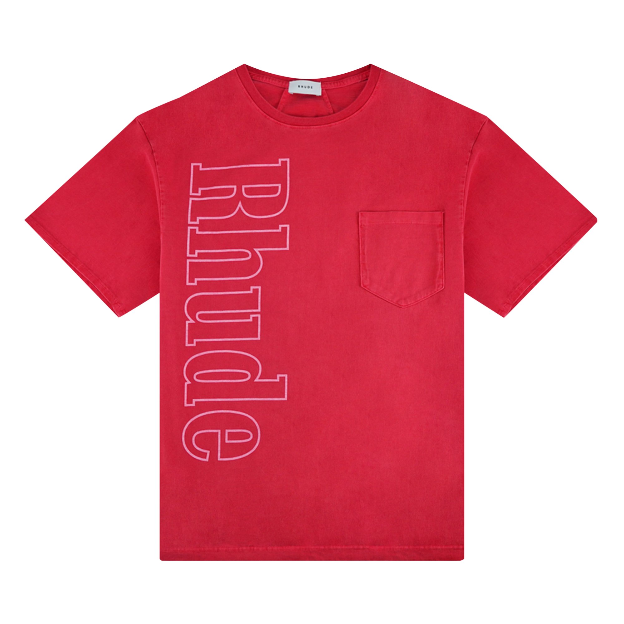 Rhude Logo Pocket T-Shirt 'Red' | GOAT