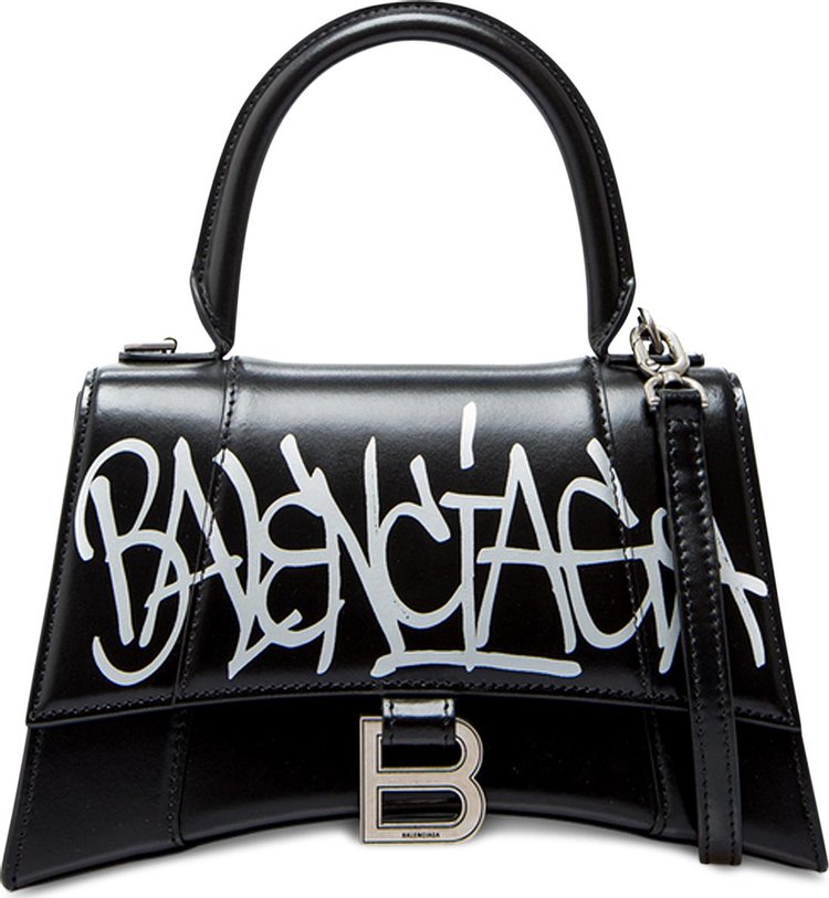 Balenciaga Hourglass Small Top Handle Bag 'Black/Silver'