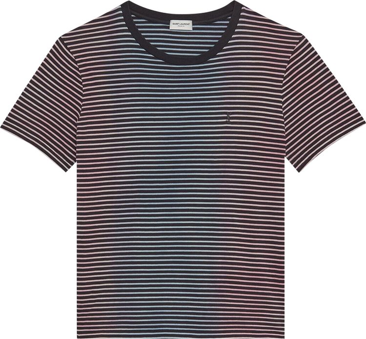 Saint Laurent Tie-Dye Striped Monogram T-Shirt 'Multicolor Black'