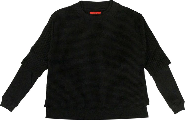 424 Waffle Knit Double Layer T-Shirt 'Black'
