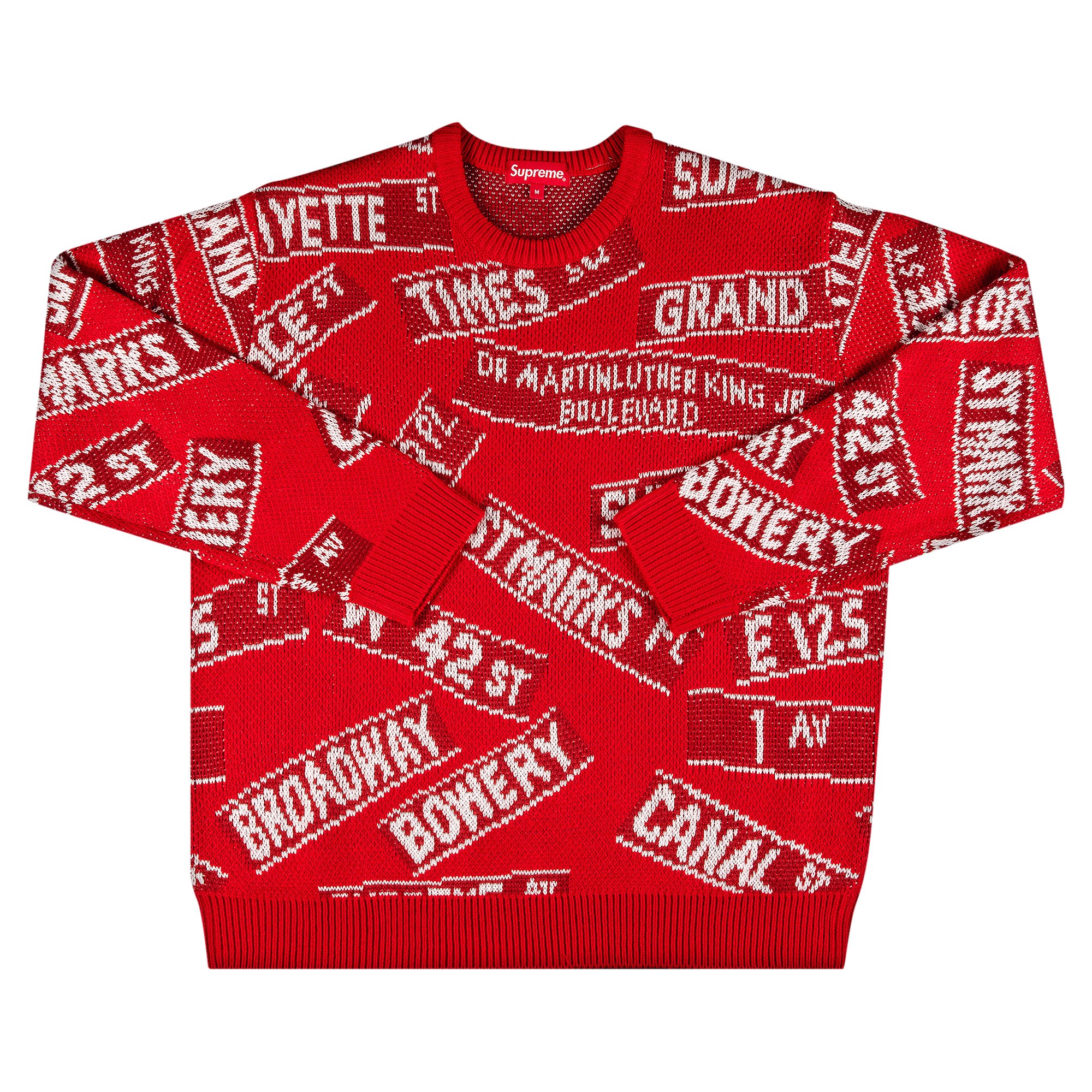 Supreme Street Signs Sweater 'Red'