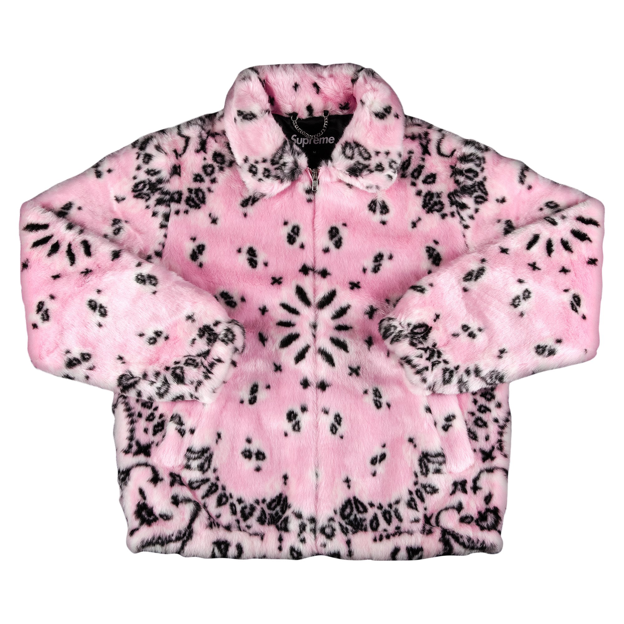 Supreme Bandana Faux Fur Bomber Jacket 'Pink' | GOAT
