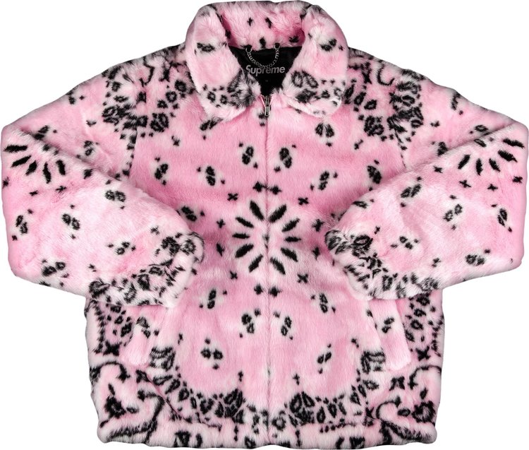 Buy Bandana Faux Fur Bomber 'Pink' - PINK | GOAT