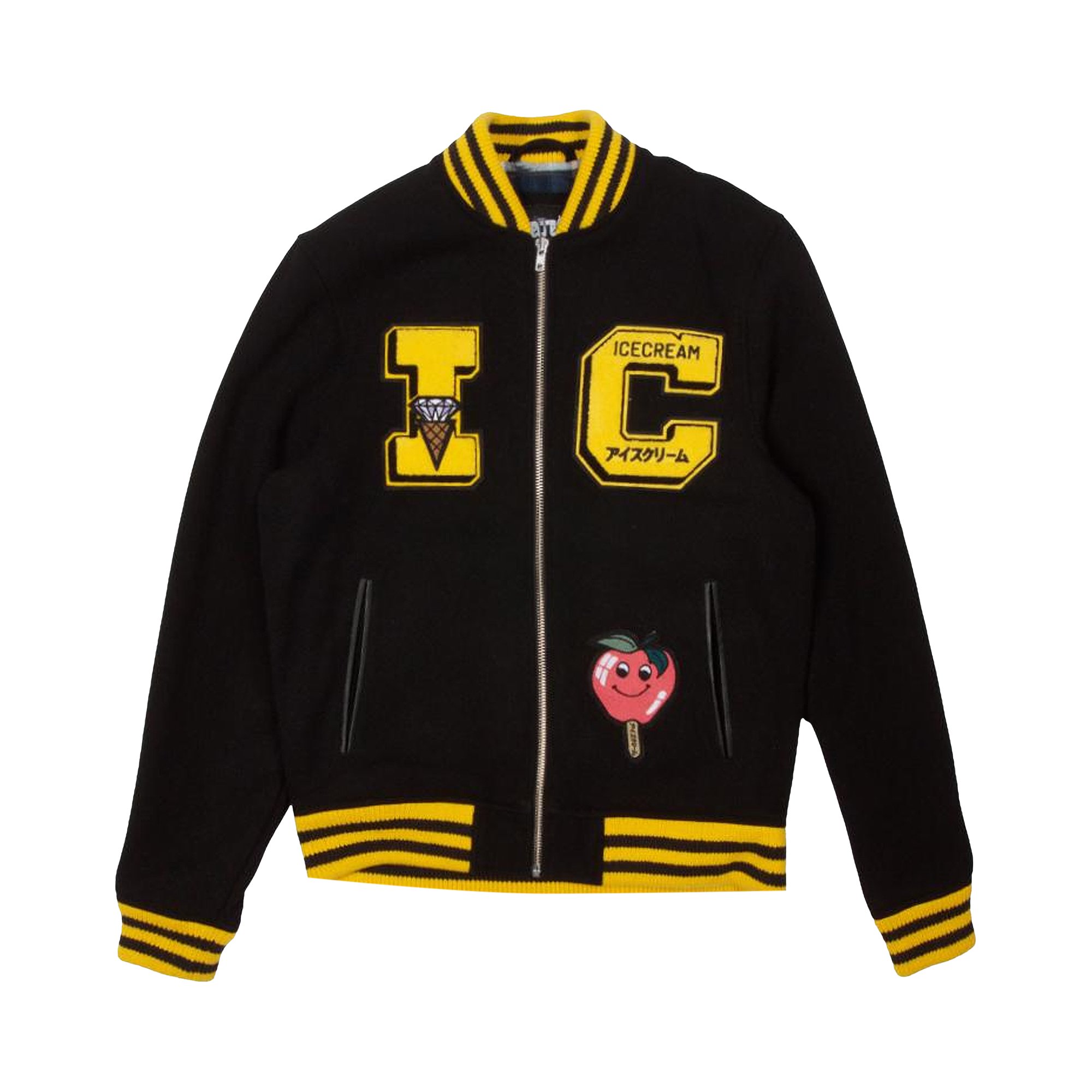 Buy Icecream Varsity Jacket 'Black' - 401 9404 BLAC | GOAT