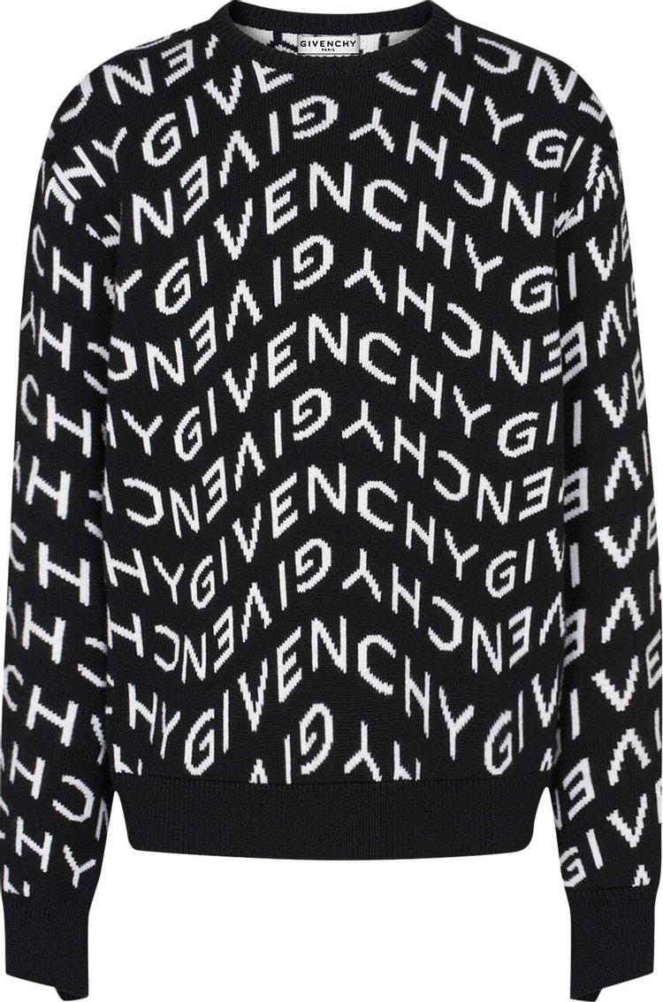 Givenchy Refracted Jacquard Knit Sweater 'Black/White' | GOAT