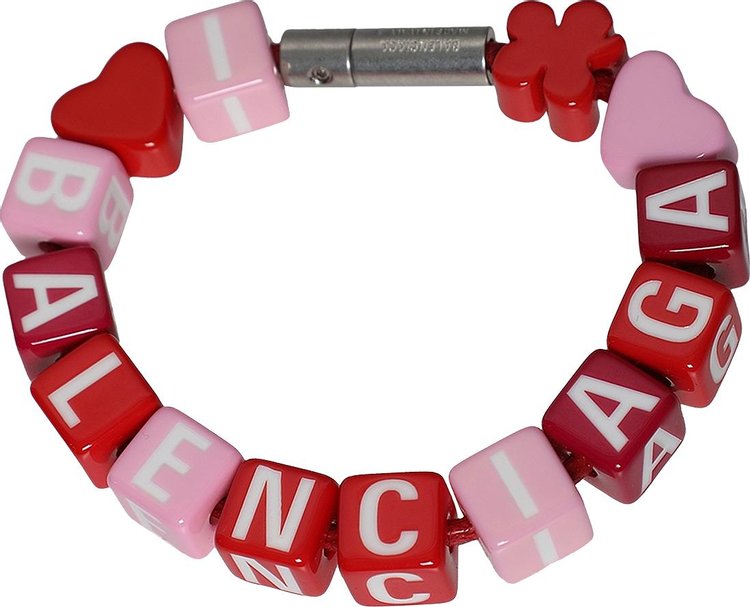 Balenciaga Beaded Toy Bracelet 'Pink/Red/Silver'
