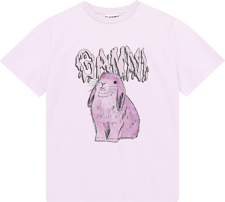 GANNI Oversized Bunny T-Shirt 'Orchid Bloom'