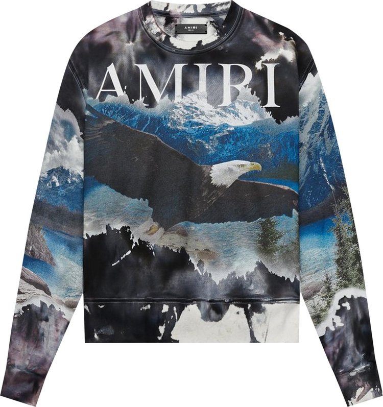Amiri Eagle Bleach Out Crewneck Sweatshirt 'Black'