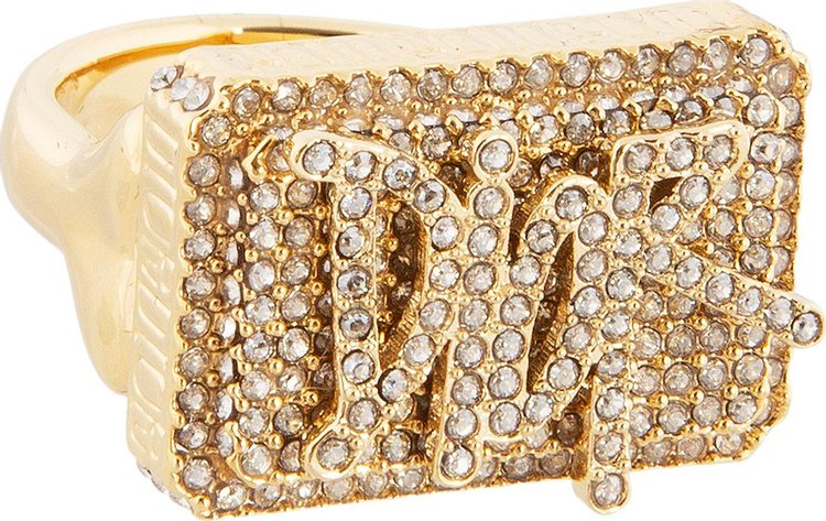 Dior x Shawn Stussy Squared Ring With Crystals 'Gold'