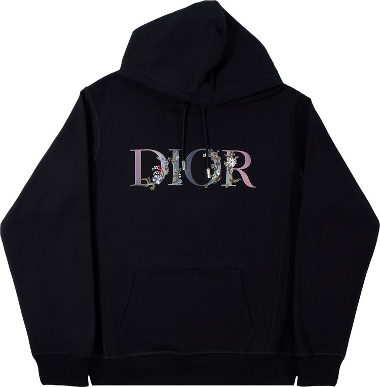 Dior Flowers Embroidered Hoodie 'Black'