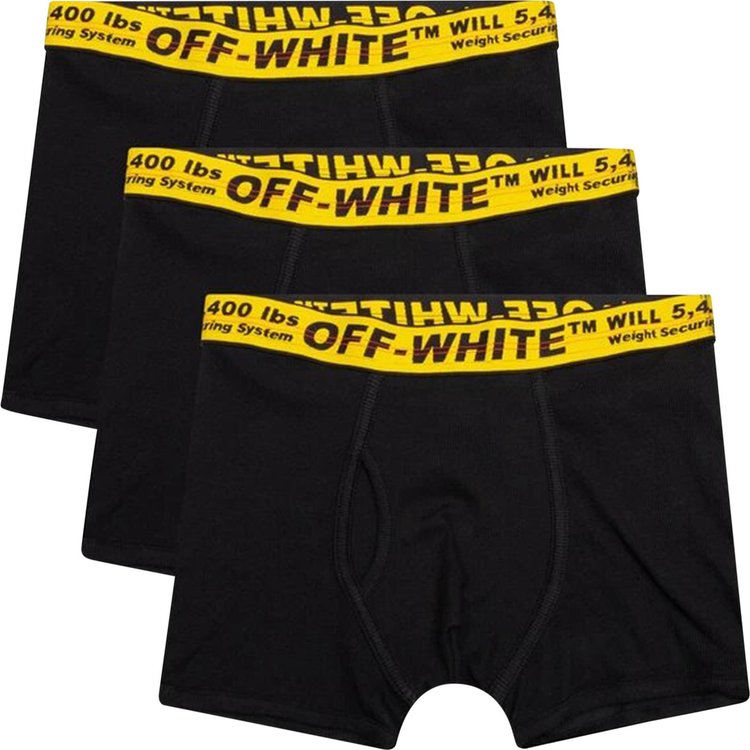 Off-White 3 Pack Classic Industrial Boxer 'Black/Yellow'