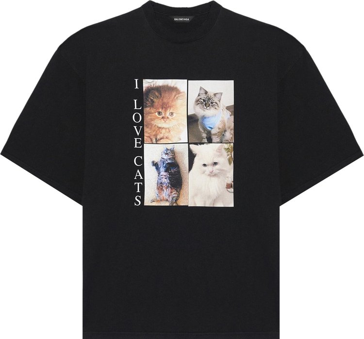 Balenciaga I Love Cats T-Shirt 'Black'
