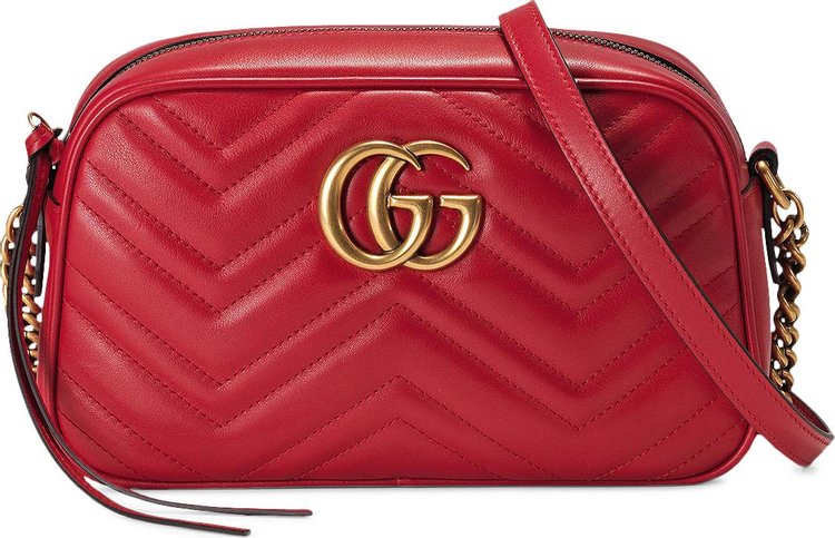 Gucci GG Marmont Small Matelassé Shoulder Bag 'Hibiscus Red'
