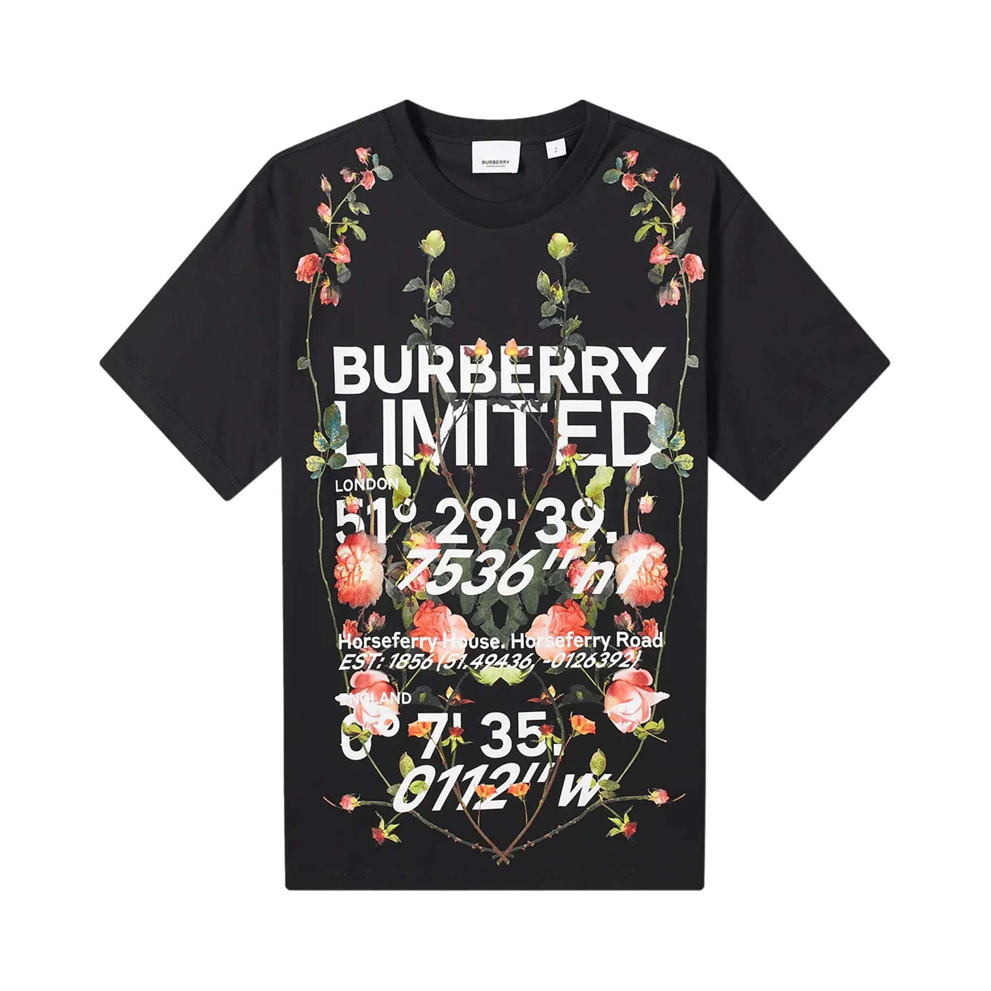 Burberry Montage Print Cotton Oversized T-Shirt 'Black' | GOAT