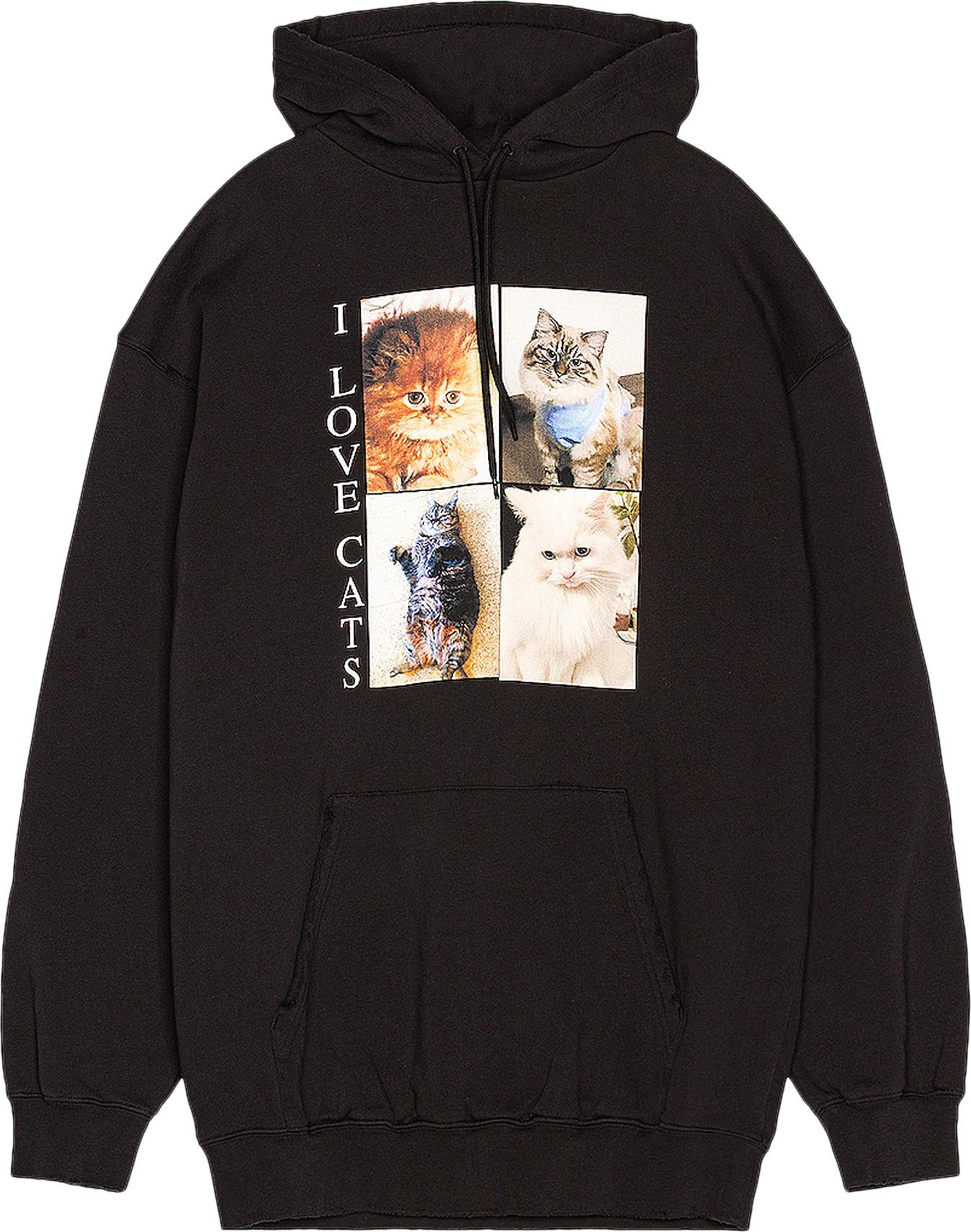 Buy Balenciaga I Love Cats Hoodie 'Black' - 578135 TJVG9 1000 | GOAT