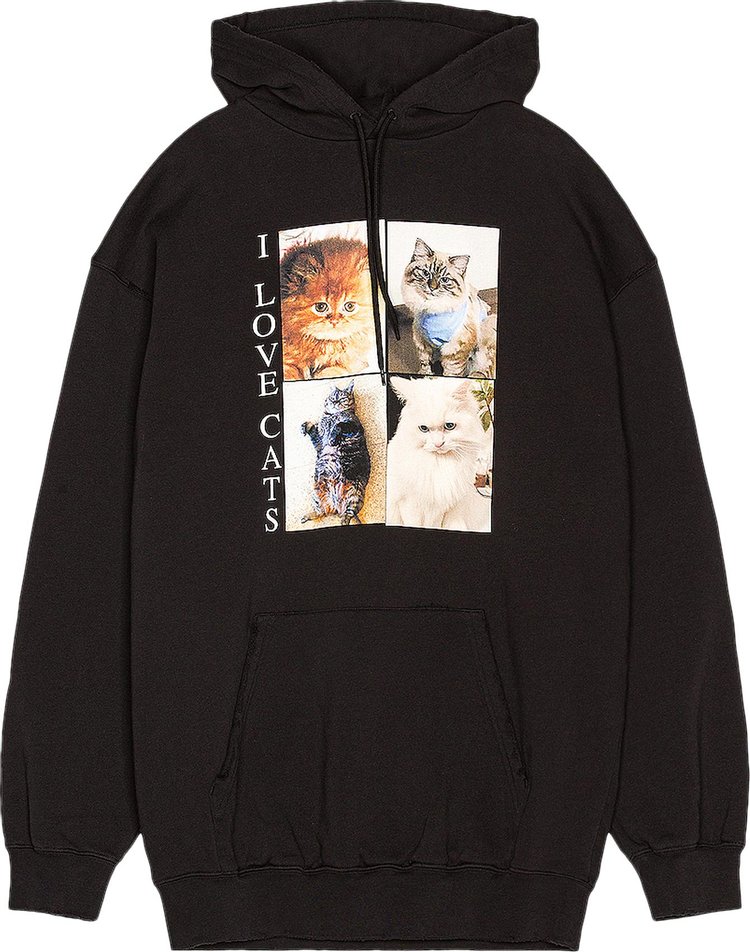 Buy Balenciaga I Love Cats Hoodie 'Black' - 570811 TJVG9 1000 | GOAT