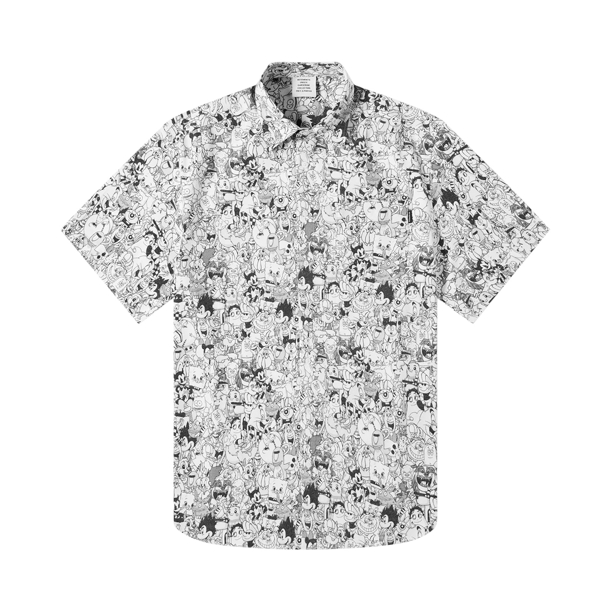 Buy Vetements Cartoon Mania Flannel Shirt 'Black/White 