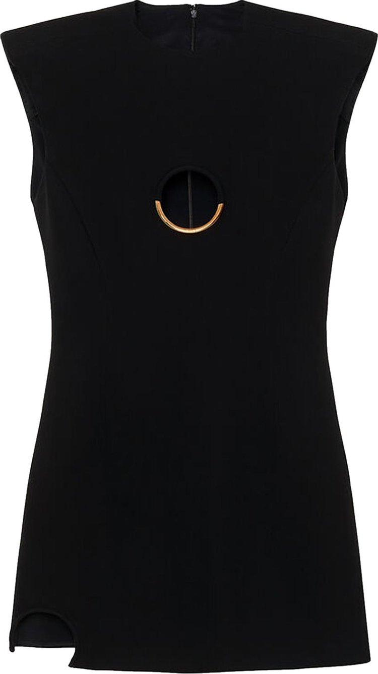 Versace Sculptural Mini Dress With Ring Hardware 'Black'