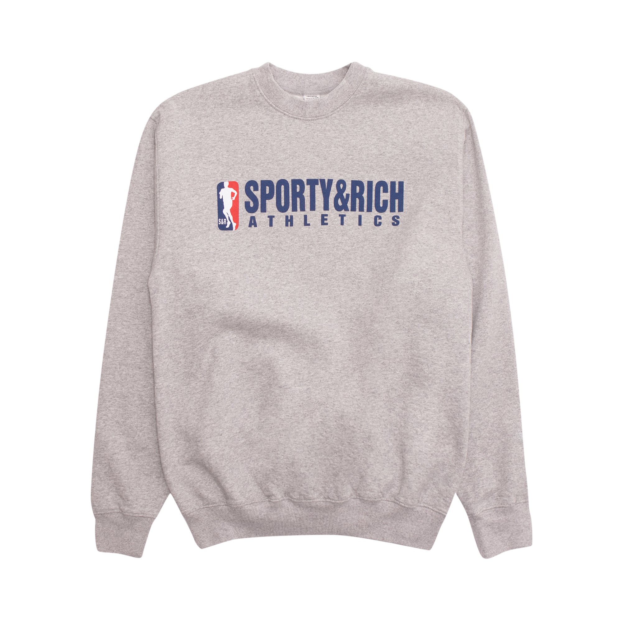 Buy Sporty & Rich Team Logo Crewneck 'Heather Grey' - CR044HG | GOAT