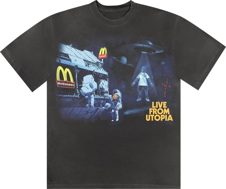 Cactus Jack by Travis Scott x McDonald's Live From Utopia T-Shirt 'Black'