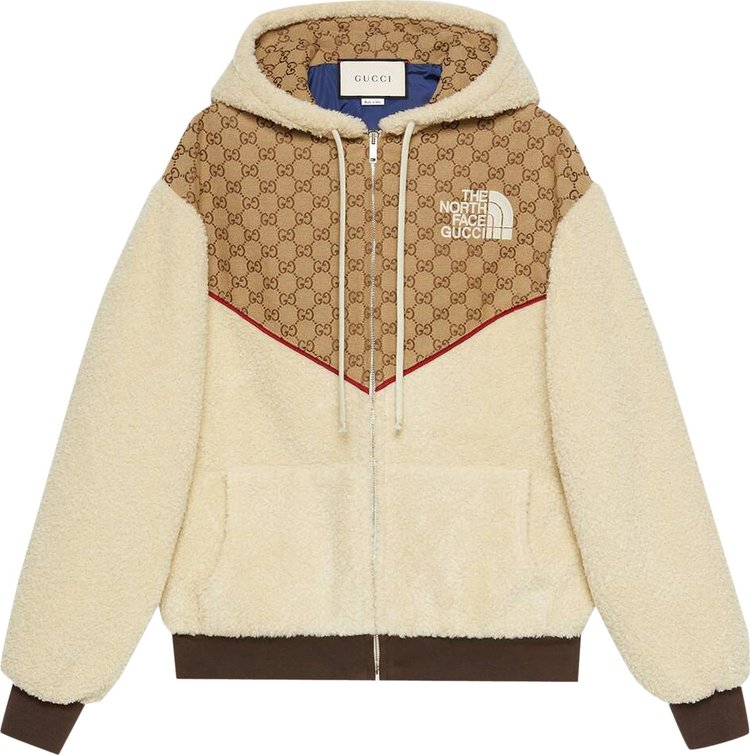 The North Face x Gucci GG Canvas Shearling Jacket 'Beige/Ebony'