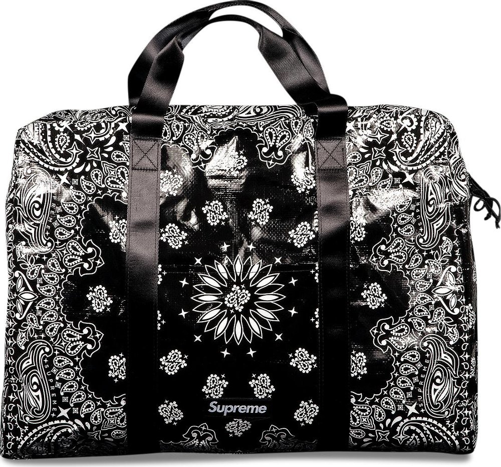 Buy Supreme Bandana Tarp Large Duffle Bag 'Black' - SS21B19 BLACK | GOAT