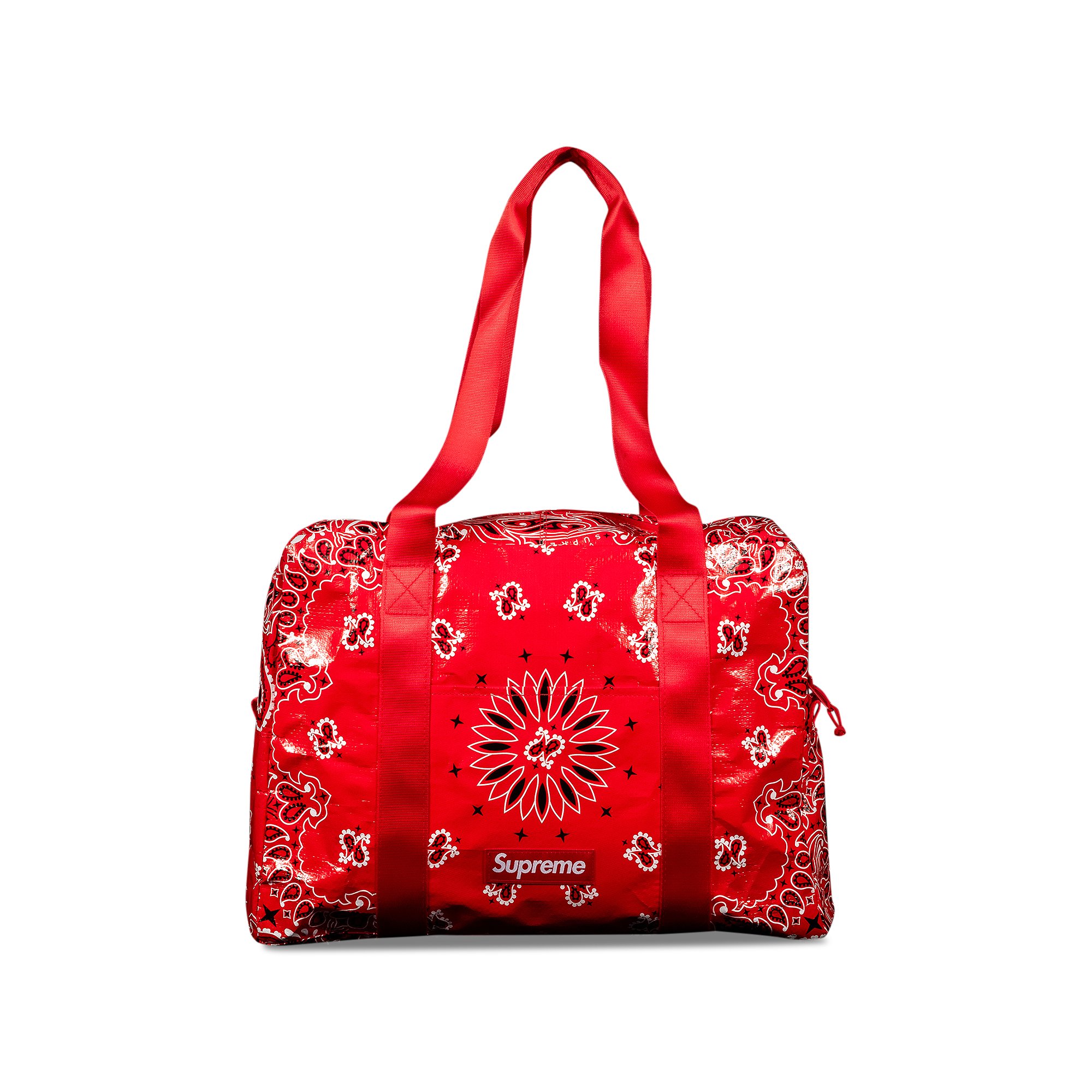 Supreme Bandana Tarp Small Duffle Bag 'Red' | GOAT