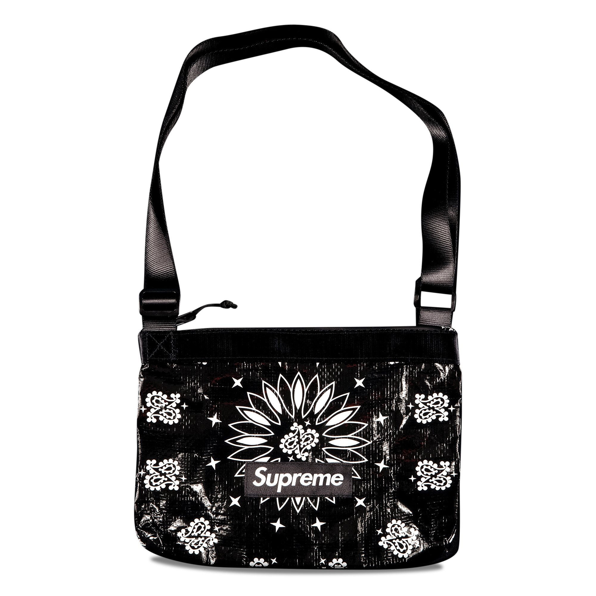 Supreme Bandana Tarp Side Bag 'Black' | GOAT