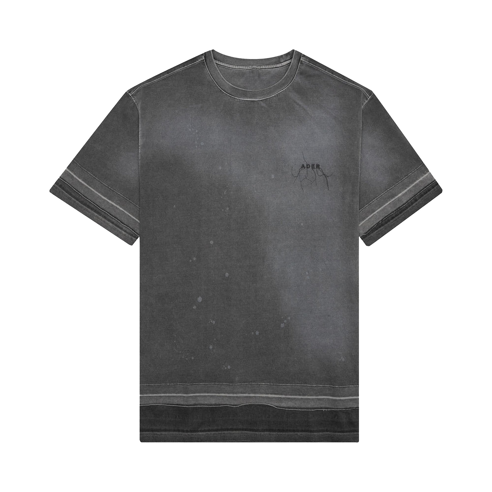 Ader Error Needle Logo Layered T-Shirt 'Charcoal' | GOAT