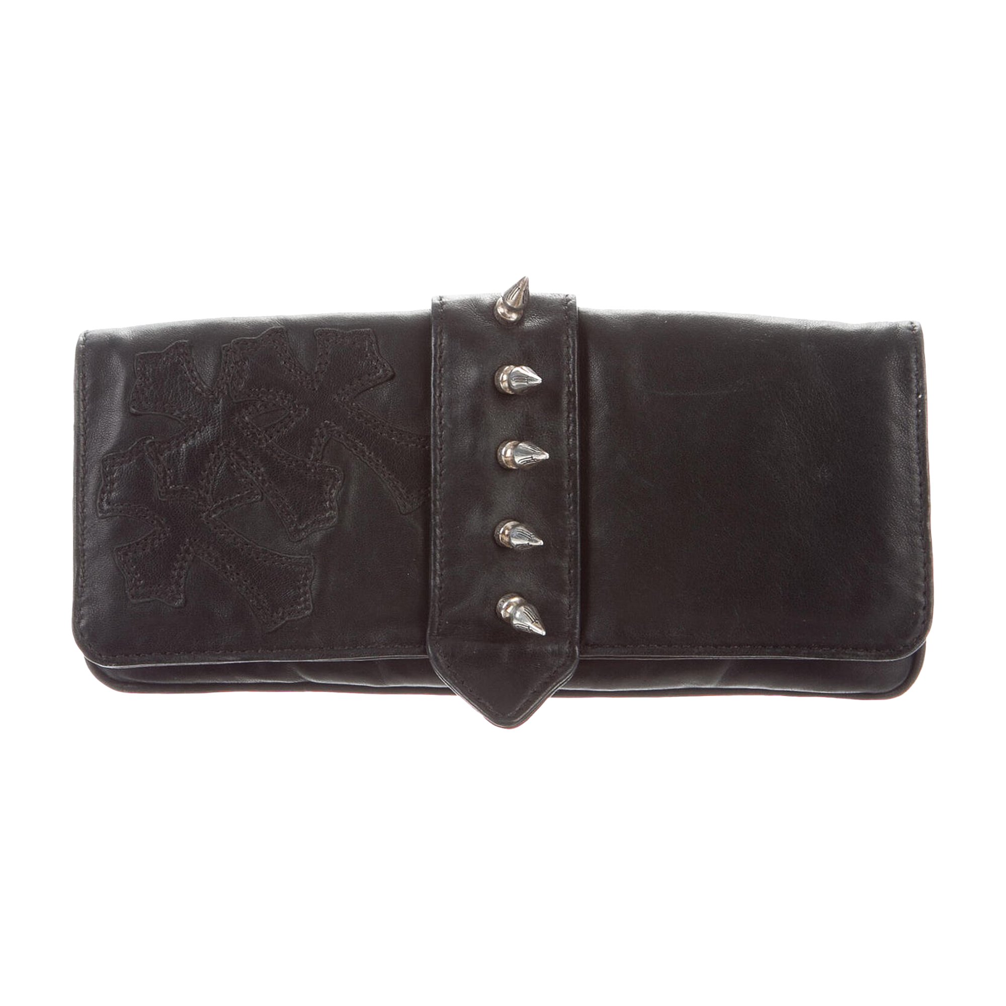Chrome Hearts Leather Continental Wallet 'Black' | GOAT