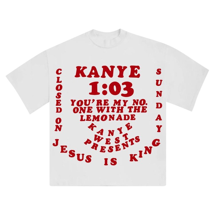 Kanye West Sunday Service x Cactus Plant Flea Market Jesus Is King III T-Shirt 'White'