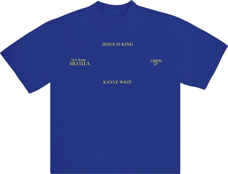 Kanye West Sunday Service Jesus Is King Vinyl I T-Shirt 'Royal'