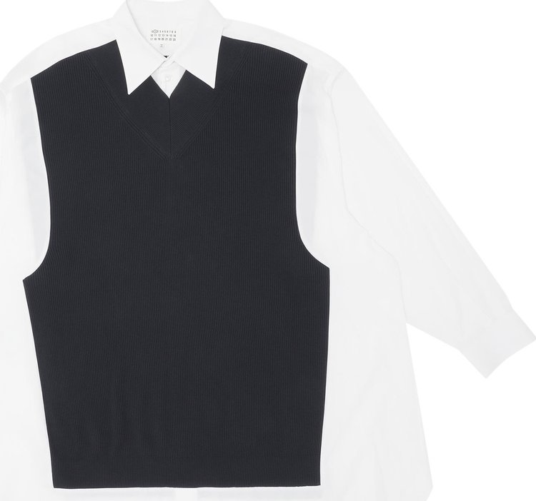 Maison Margiela Sweater Inserted Shirt 'Navy/White'