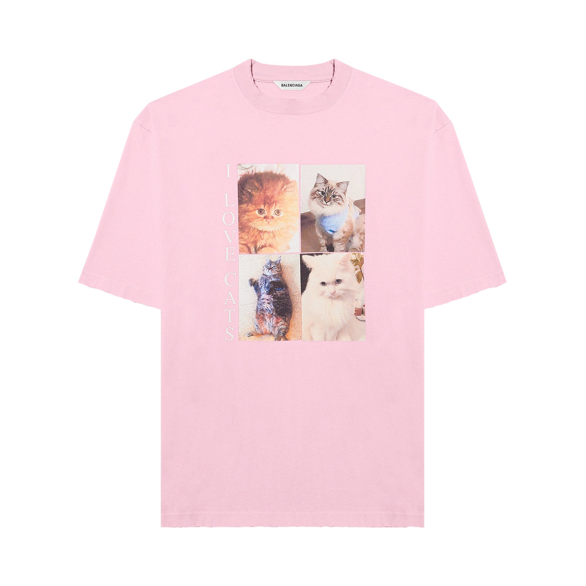 Balenciaga I Love Cats T-Shirt 'Pink' | GOAT
